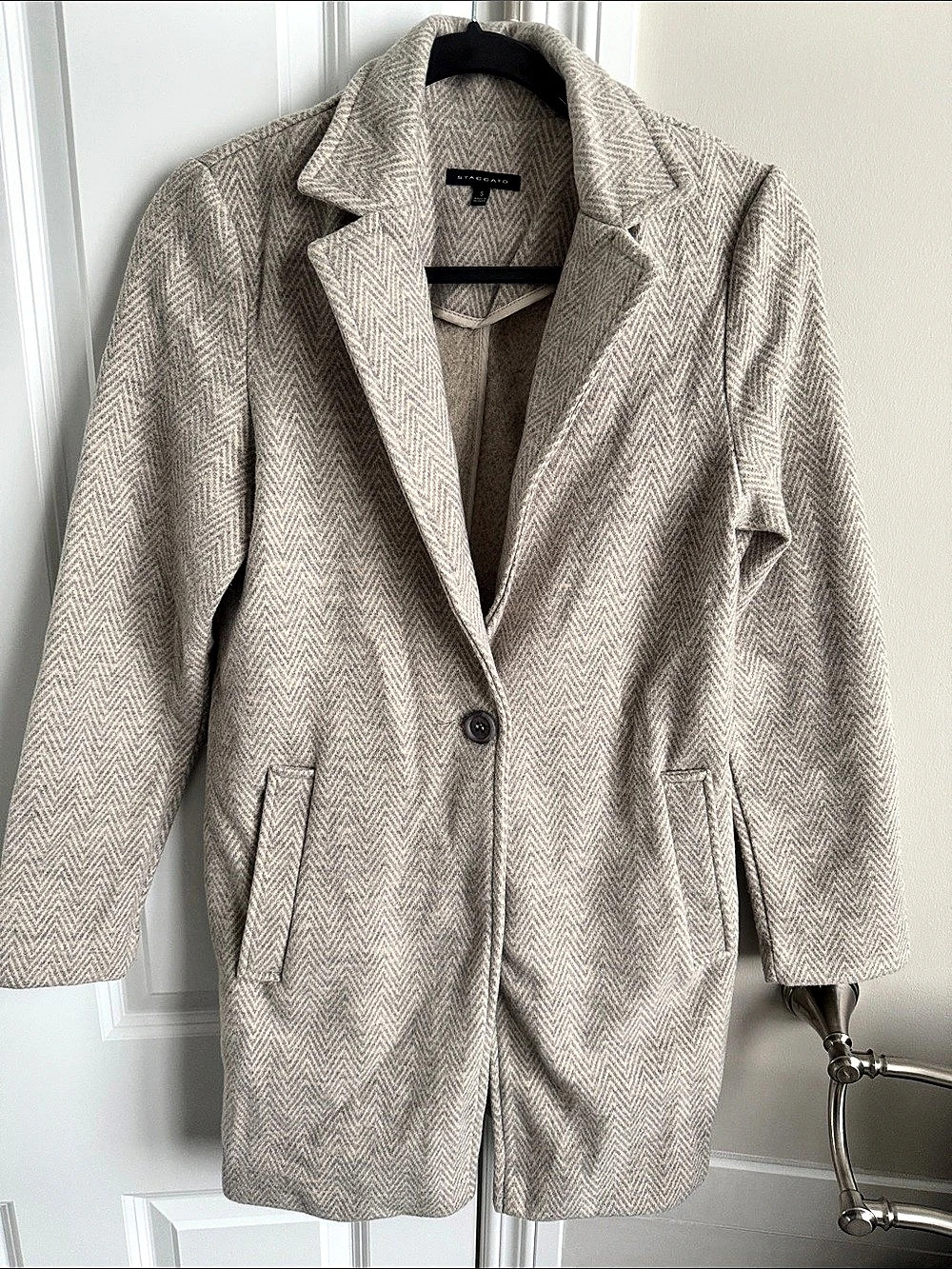 Chico's Women's Houndstooth Pea Coat Small